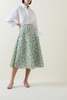 Erdem A-Line Midi Skirt - Abstract Rose Pale Cerulean - Thumbnail 3