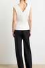 Brandon Maxwell Bowie Sleeveless Top with Structural Draped Collar - White - Thumbnail 4