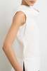 Brandon Maxwell Bowie Sleeveless Top with Structural Draped Collar - White - Thumbnail 5