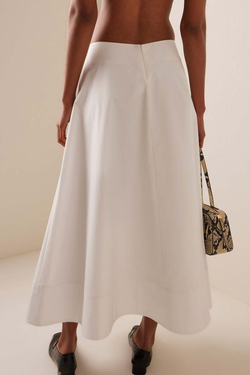 Brandon Maxwell Knox Low Slung Circle Skirt - White