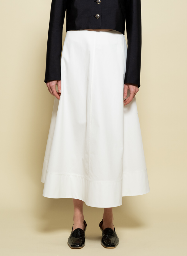 Brandon Maxwell Knox Low Slung Circle Skirt - White