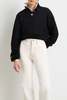 Brandon Maxwell Rowe Cropped Henley w/ Macaroon Buttons Henley - Thumbnail 1