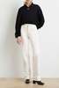 Brandon Maxwell Rowe Cropped Henley w/ Macaroon Buttons Henley - Thumbnail 3