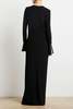 Brandon Maxwell Sylvie Long Sleeve Plunge Neckline Maxi Dress - Black - Thumbnail 6