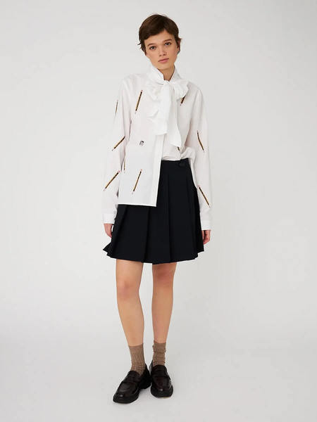 トップス c2h4 Arc Cutting Ripple Shirt C2h4 Arc Cutting Ripple Shirt Black | UJNG