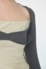 CARO CHIA Bianco Long Sleeves Grey Top Top - Thumbnail 3