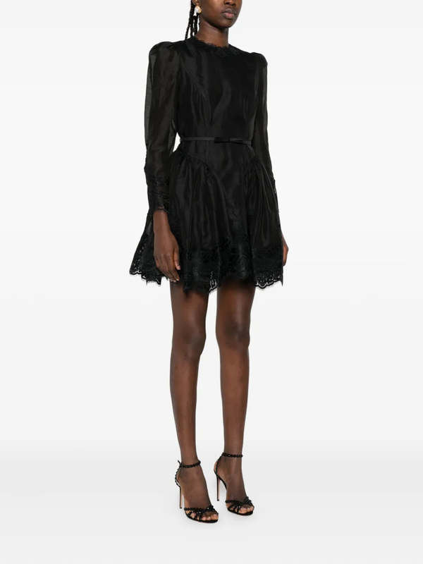 knee length dresses for ladies Zimmermann Hypnotic Lace Trim Mini Dress main image 0