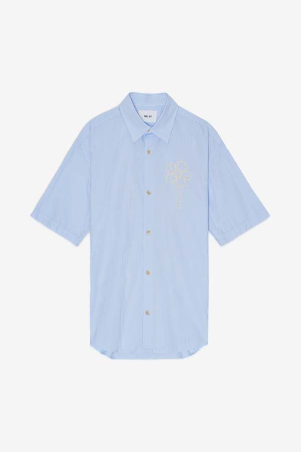 NN07 Freddy SS APP 5973 Shirt - Blue Stripe