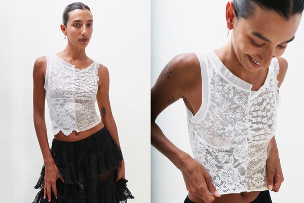 Yuhan Wang Patchwork Lace Tank | Garmentory