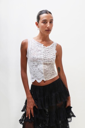 Yuhan Wang Patchwork Lace Tank | Garmentory