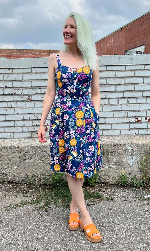 Birds of North America Corncrake Dress - Midnight Brilliance