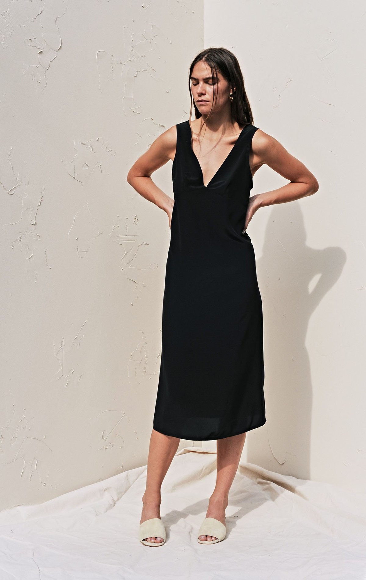 The Great Eros Loutro Easy Slip Dress - Black - Image 1 of 2