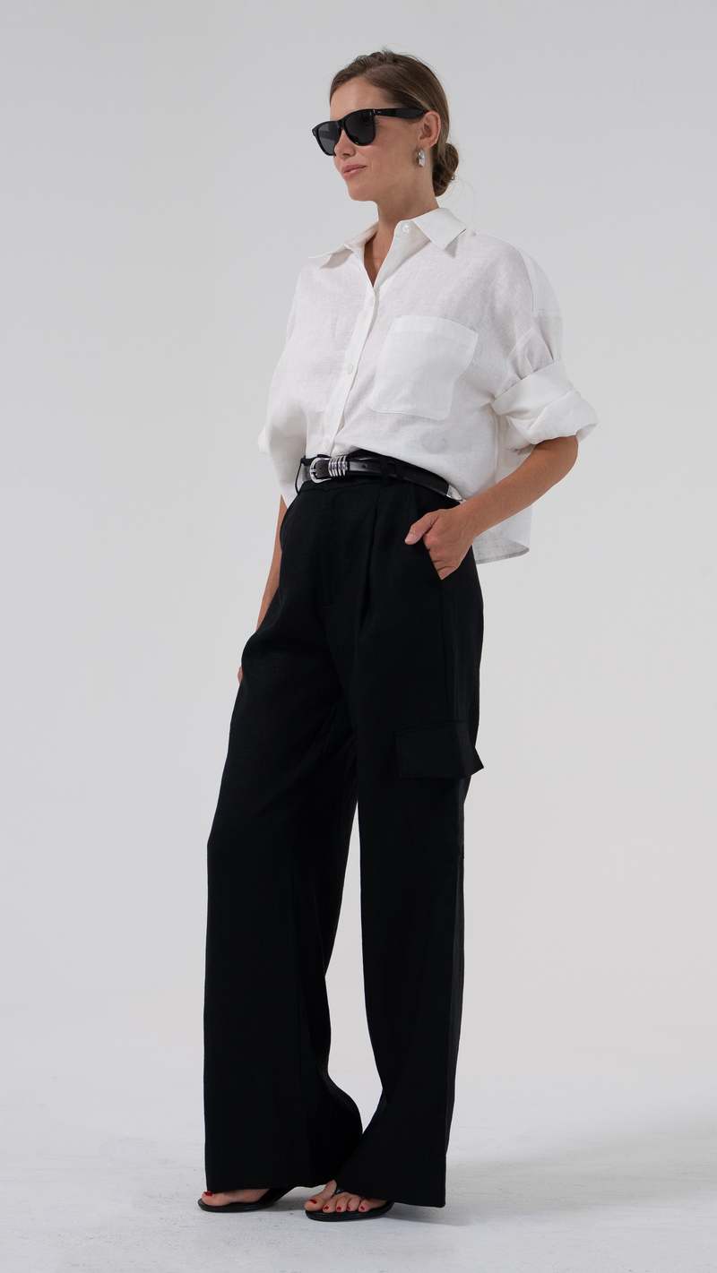 Parentezi Monica Cargo Linen Pants - Oat