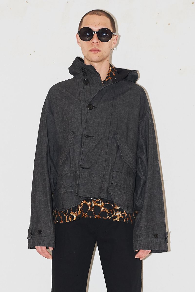 ZED Cutoff Oversized Jacket - black | Garmentory