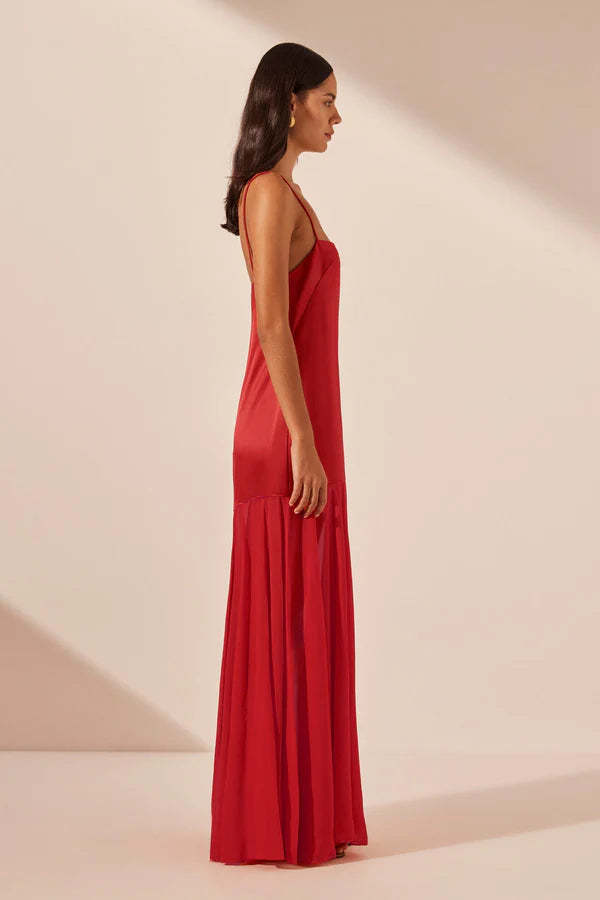 drop waist red maxi dress Orange Cotton Blend Drop Waist Maxi Dress – Mint Velvet main image 0