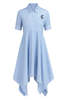Marni Polo Dress with Flared Hem - Blue - Thumbnail 1