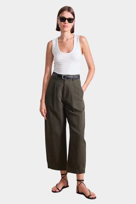 Baserange Unir Silk Velvet Pants - Green | Garmentory Baserange Unir Silk Velvet Pants - Green | Garmentory