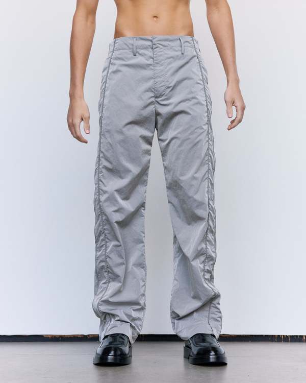 Derrick Nylon Taffeta Track/Tux Trouser - Silver Derrick Nylon Taffeta Track/Tux Trouser - Silver