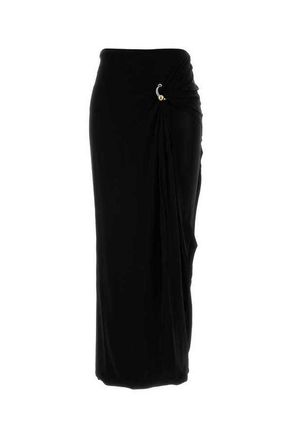Jean Paul Gaultier Black Stretch Rayon Skirt - Black