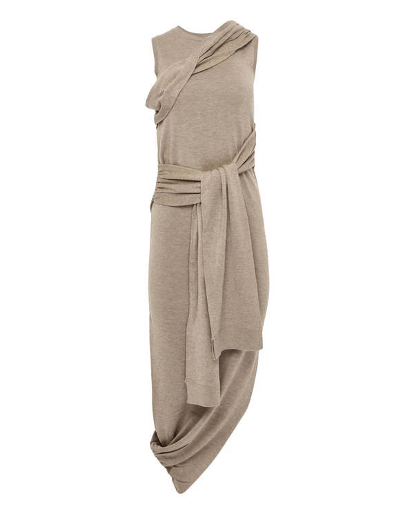 JW ANDERSON Tie Detail Sleeveless Dress - Brown