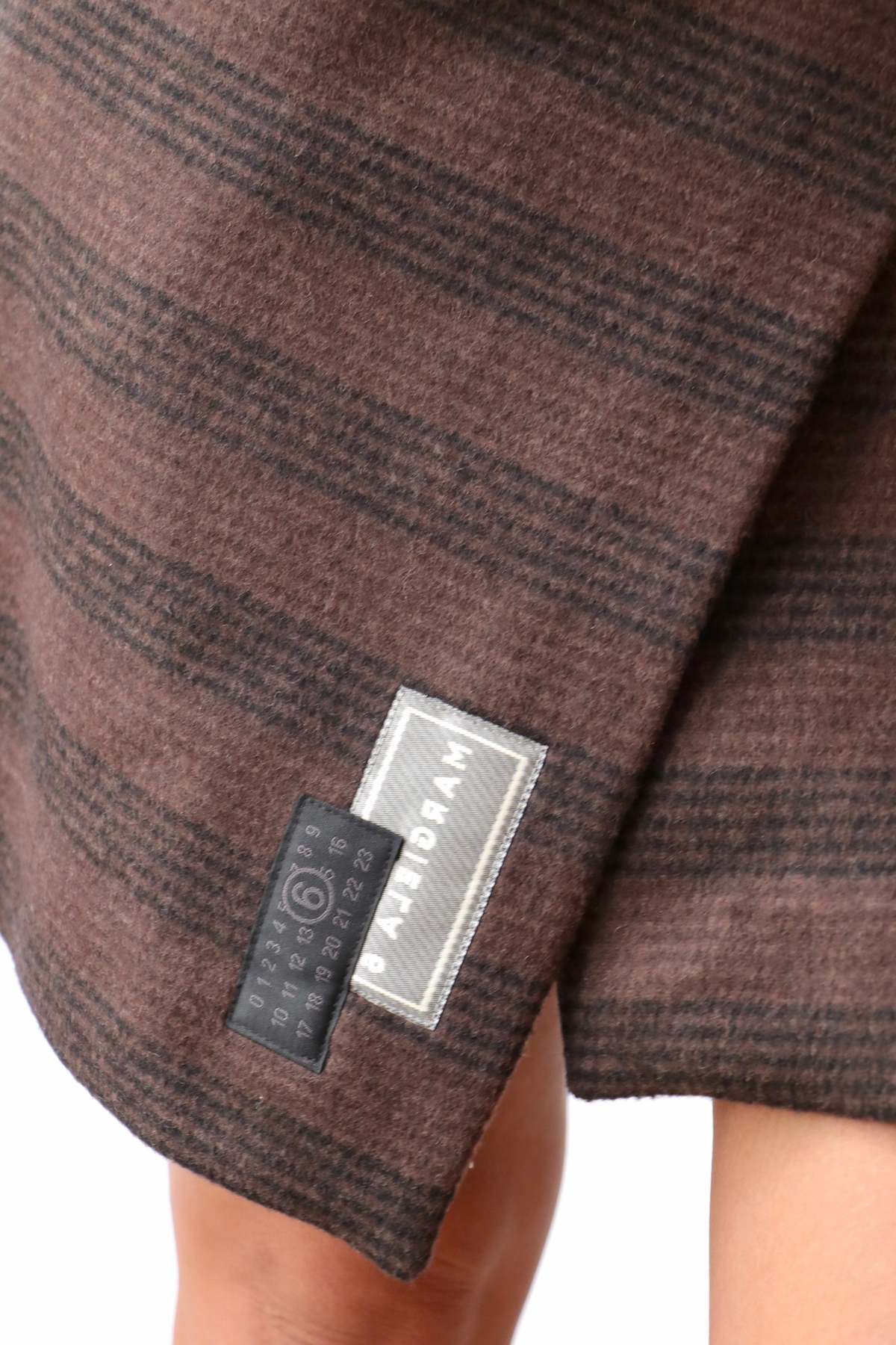 MM6 Maison Margiela Checkered Wool Mini Skirt - Brown/Black - Image 5 of 6