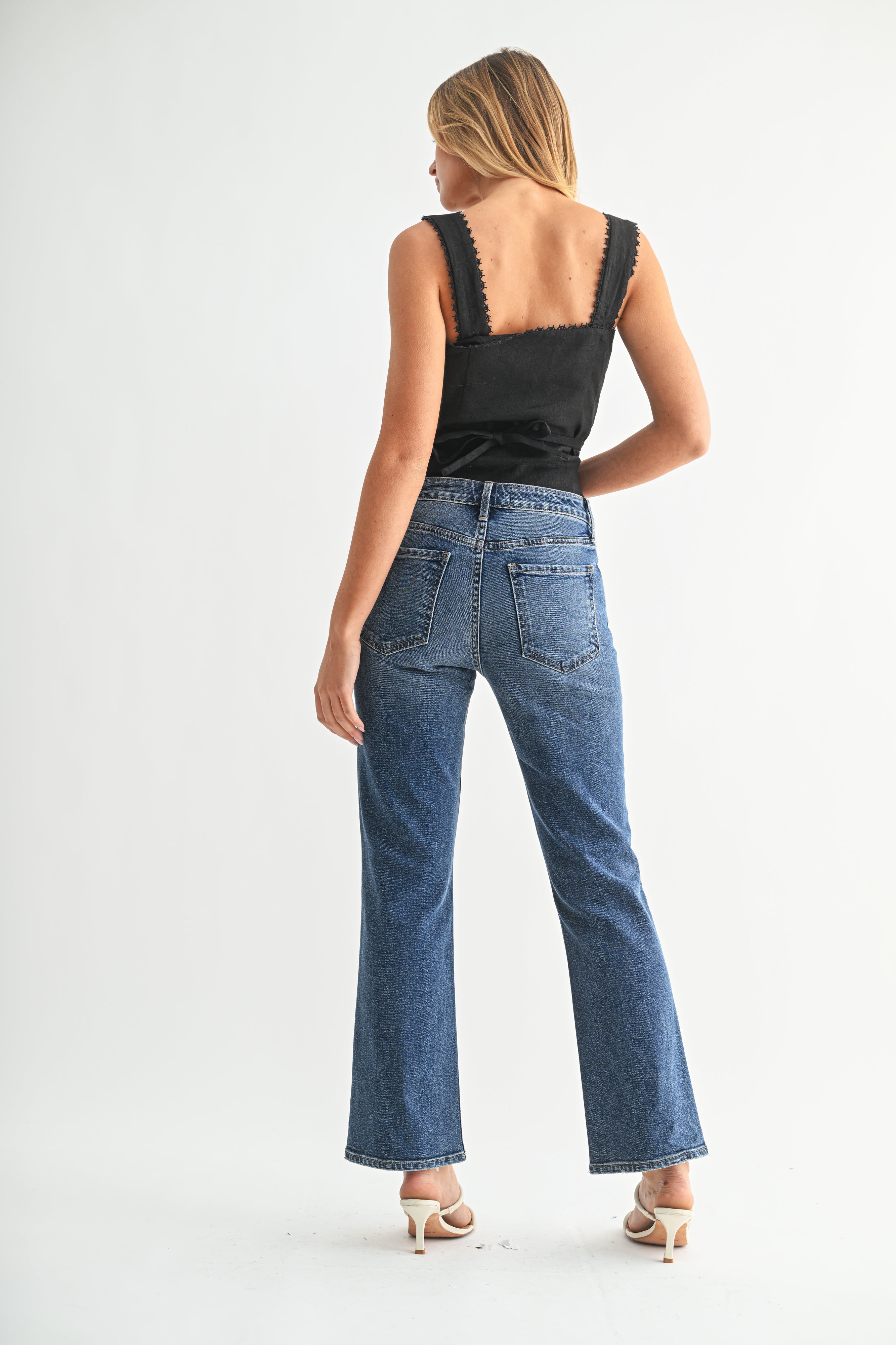 Amanda Slim Cropped Bootcut Jeans | Just Black Denim main image 1