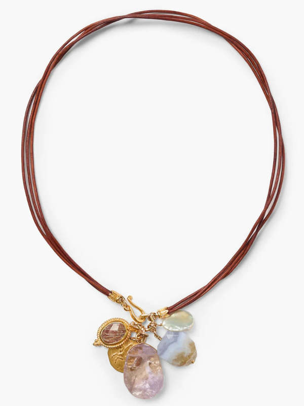 Chan Luu Traveler Leather Charm Necklace