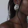 London Atelier Byproduct Silver Big Geometric Oval Earrings - Thumbnail 2
