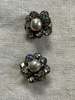 Miriam Haskell Vintage 40s Signed Baroque Pearl Crystal Clip On Ornate Filigree Earrings - Thumbnail 7