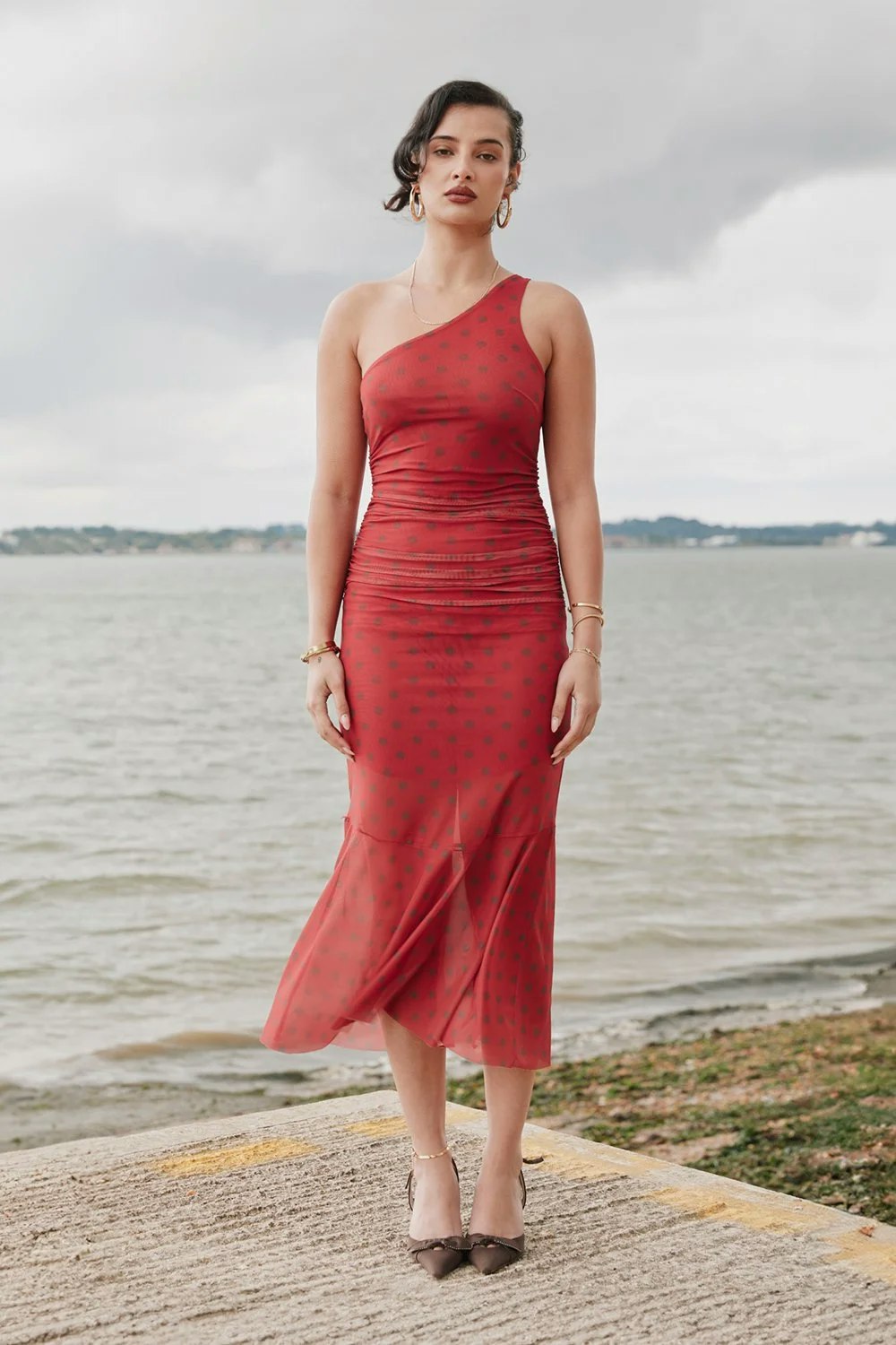 how to line a sleeveless shift dress Brisbane Asymmetrical Floral Midi Dress main image 0
