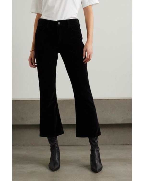 Frame Crop Mini Boot en Velours Jeans