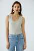 OUI FASHION Camisole Brillante Top - Light Stone - Thumbnail 2