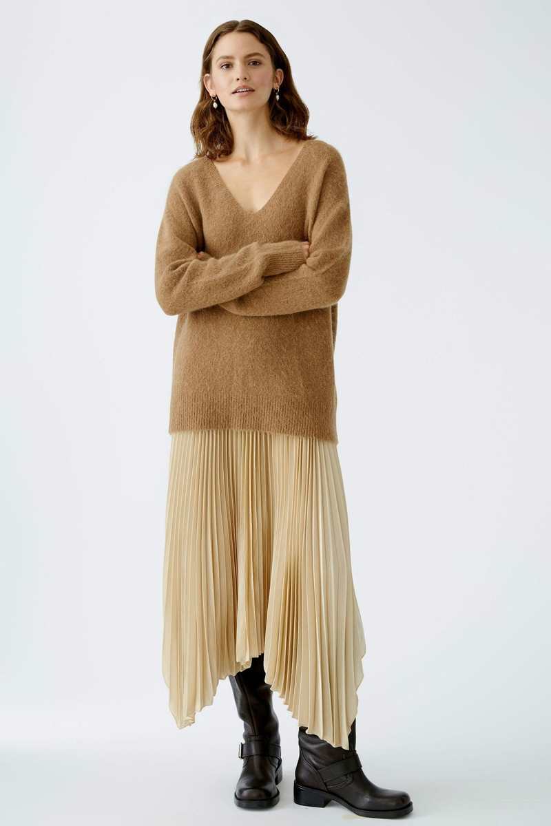 OUI FASHION Jupe Midi Plisse Skirt