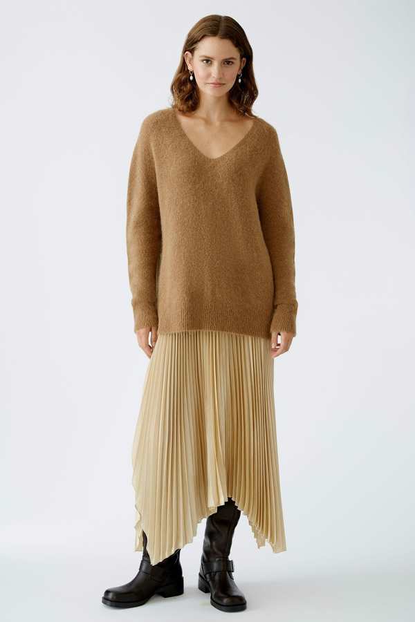 OUI FASHION Jupe Midi Plisse Skirt