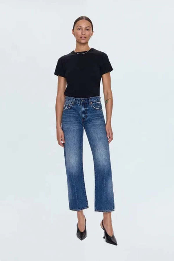 Pistola Lexi Mid Rise Bowed Straight Jean Pistola Lexi Mid Rise Bowed Straight Jean