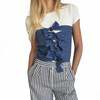 London Atelier Byproduct Denim Multi-Wear Ribbon Strapless Top - Thumbnail 5