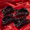 Winona Irene Black Shimmering Cute Kitty Cat Hair Claw with Red Bow Hair Claw - Thumbnail 5