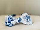 Kids Piper&Cloth Three Little Bows Headband - Blue Toile - Thumbnail 1