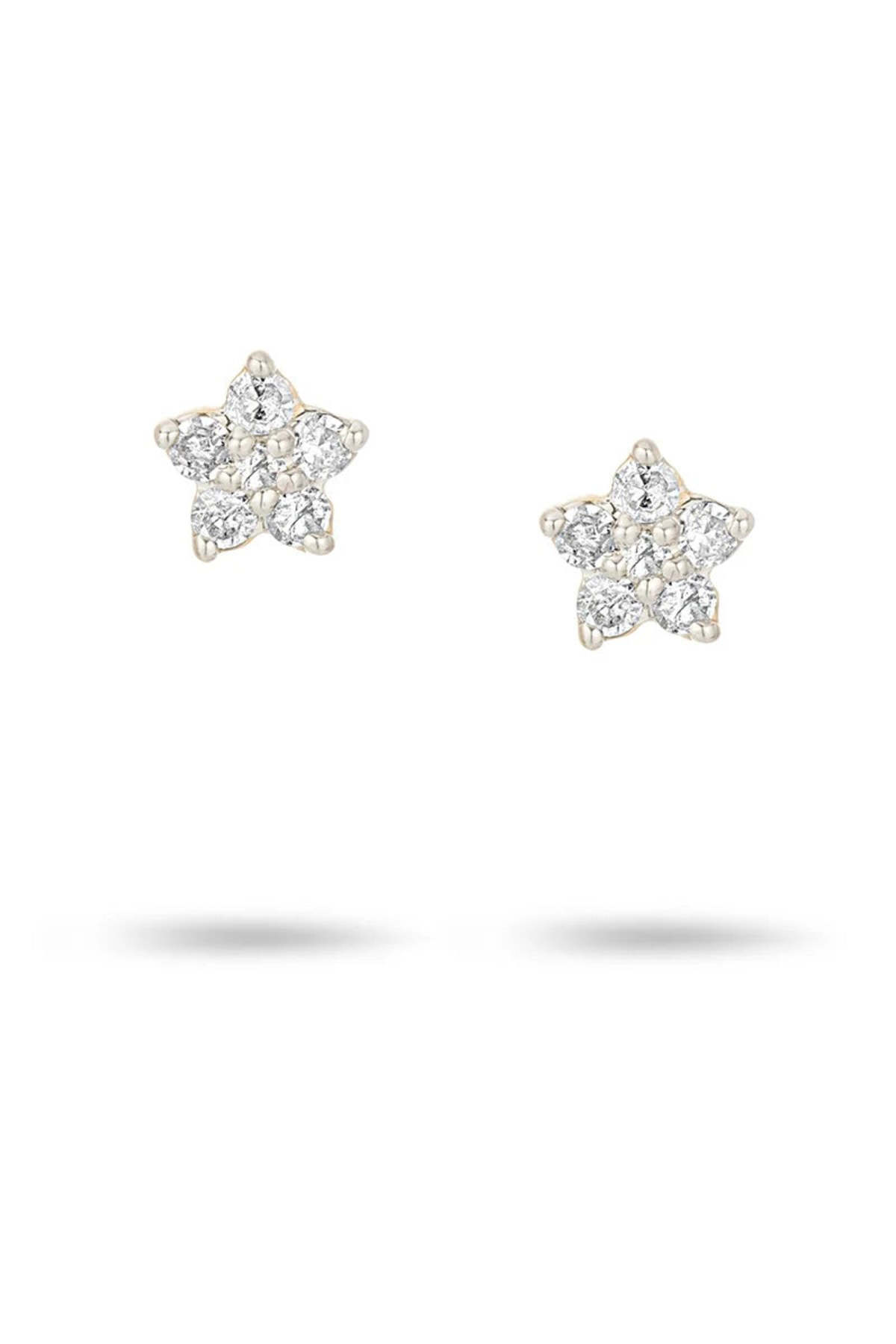 Adina Reyter Paris Super Tiny Diamond Flower Posts Earrings - Image 1 of 3