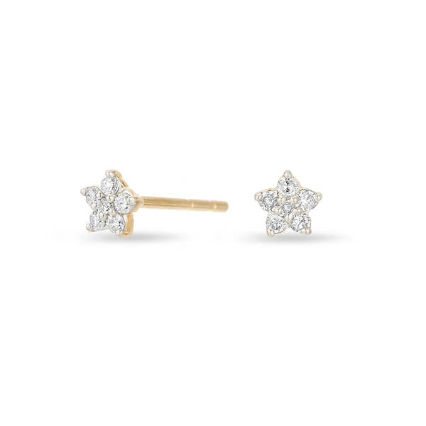 Adina Reyter Paris Super Tiny Diamond Flower Posts Earrings