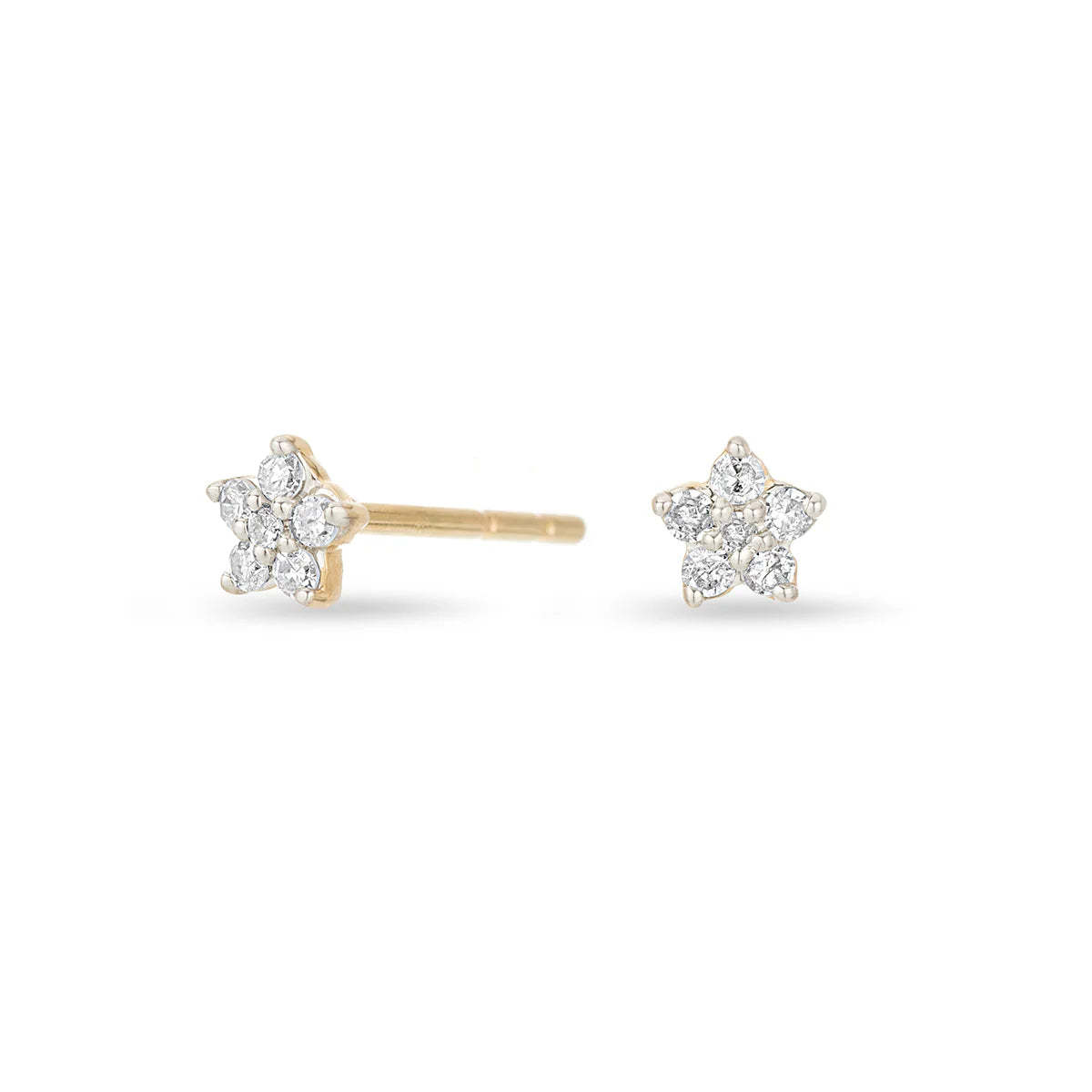 Adina Reyter Paris Super Tiny Diamond Flower Posts Earrings - Image 3 of 3