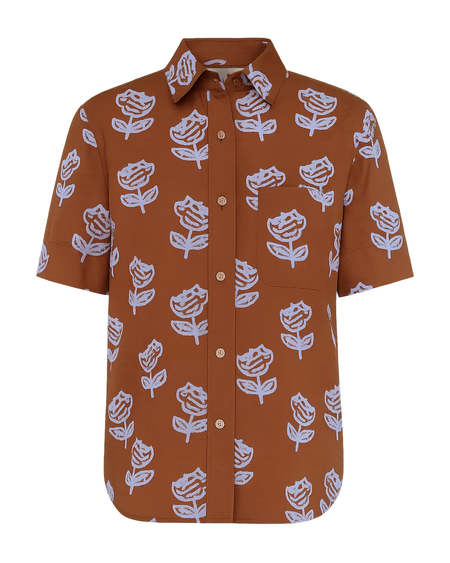 Marni Asymmetrical Striped Shirt - Blue | Garmentory