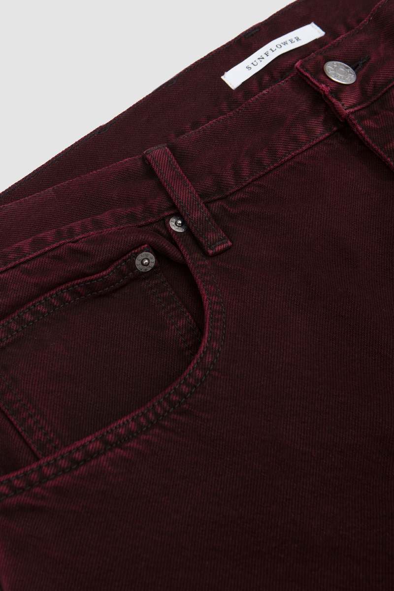 Sunflower Wide Twist Jeans Dark Wine Dyed
