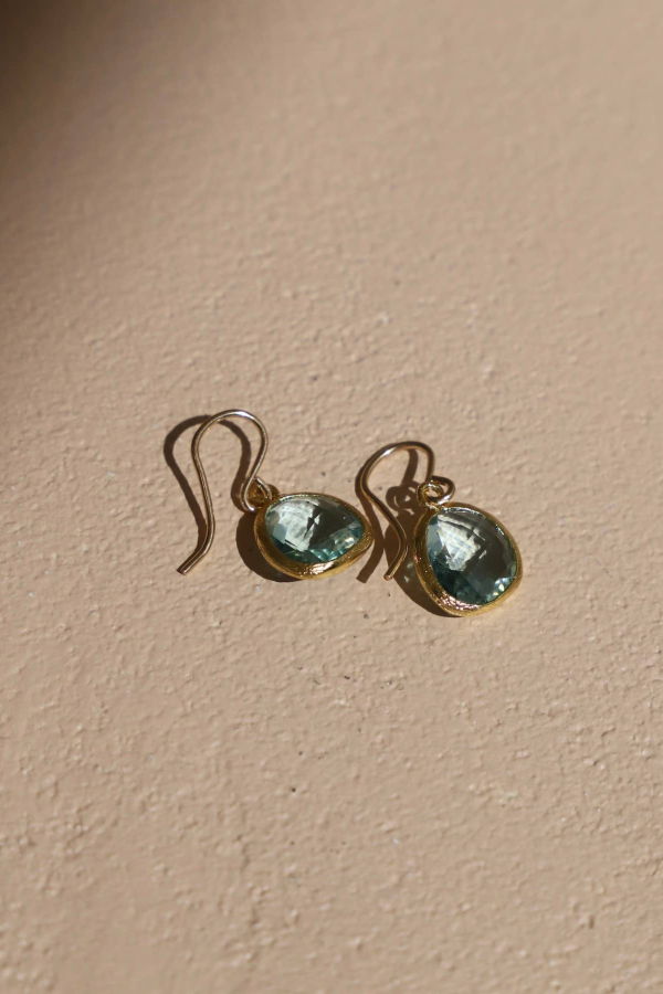 Katie Waltman Jewelry Medium Aquamarine Bezel Earrings