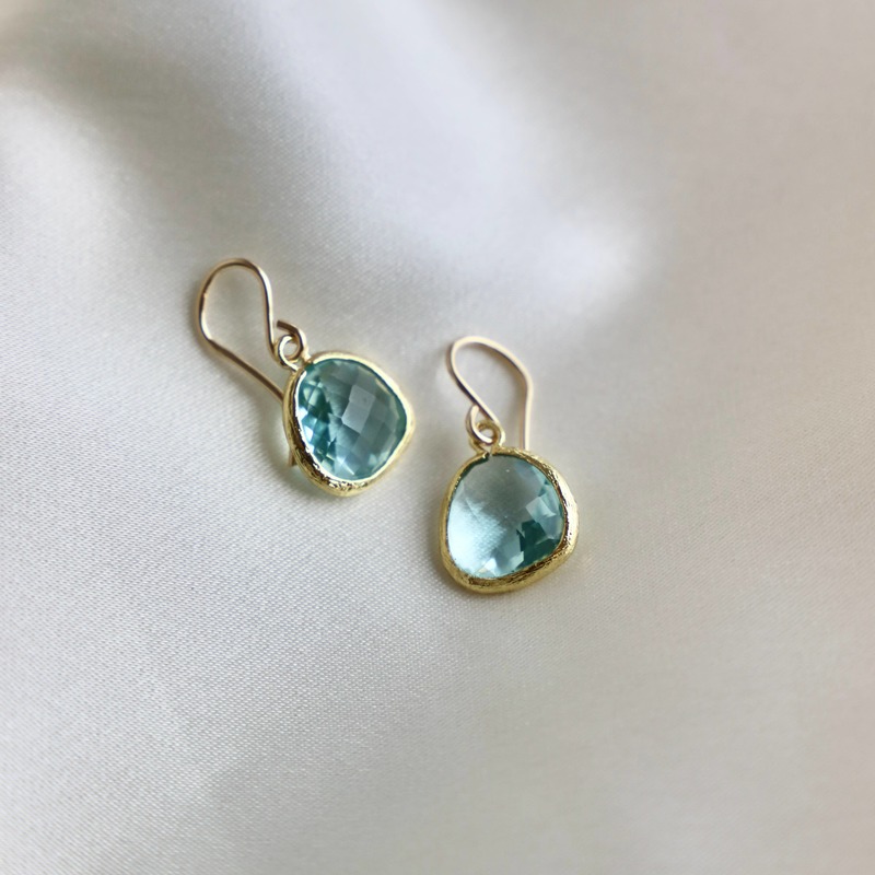 Katie Waltman Jewelry Medium Aquamarine Bezel Earrings