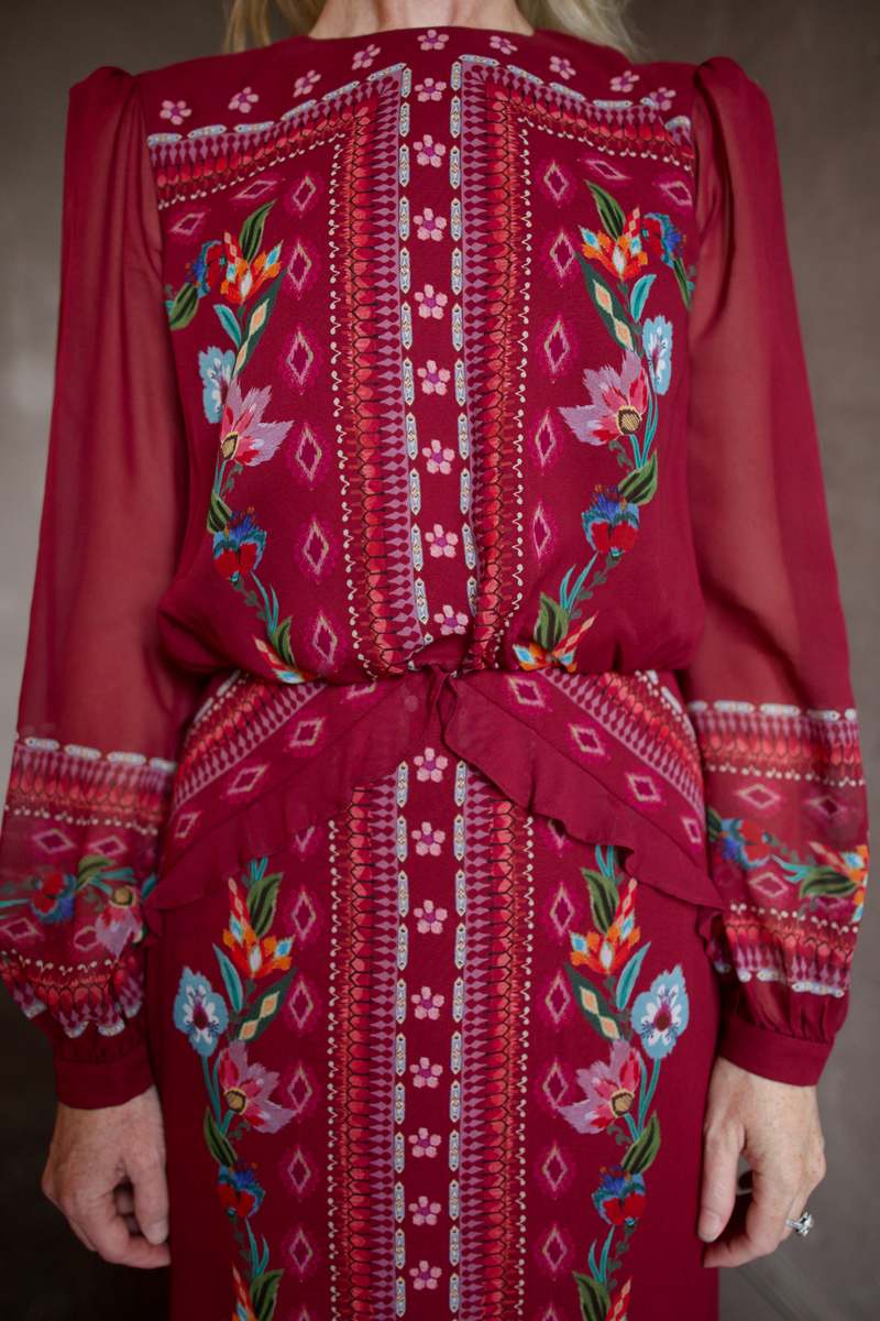 Saloni Isa Long-C Dress Cordia Vines Dress