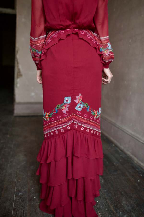 Saloni Isa Long-C Dress Cordia Vines Dress