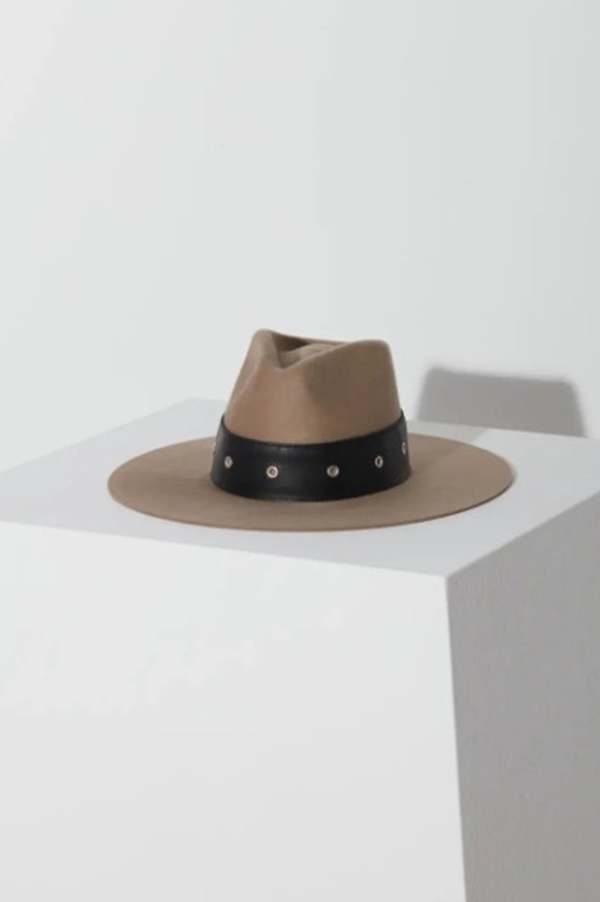 Janessa Leone Bennett Wool Hat - Clay