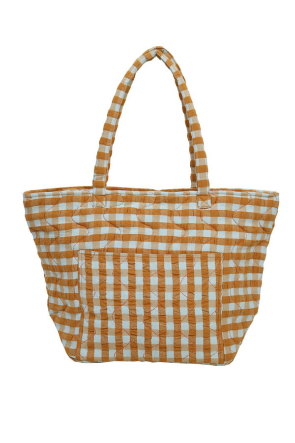 Mosey Me Seersucker Quilted Bag - Honey Blue