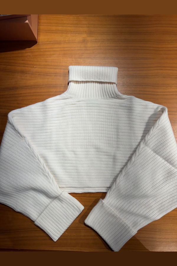 Le Kasha Gida Cropped Sweater - White